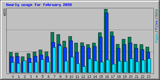 Hourly usage for February 2020