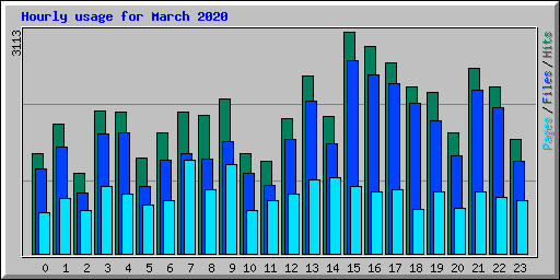 Hourly usage for March 2020
